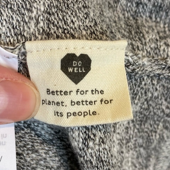 Madewell Cropped Dolman Sleeves Knit Sweater Top Oreo Gray Size M Boxy V Neck - Picture 14 of 15